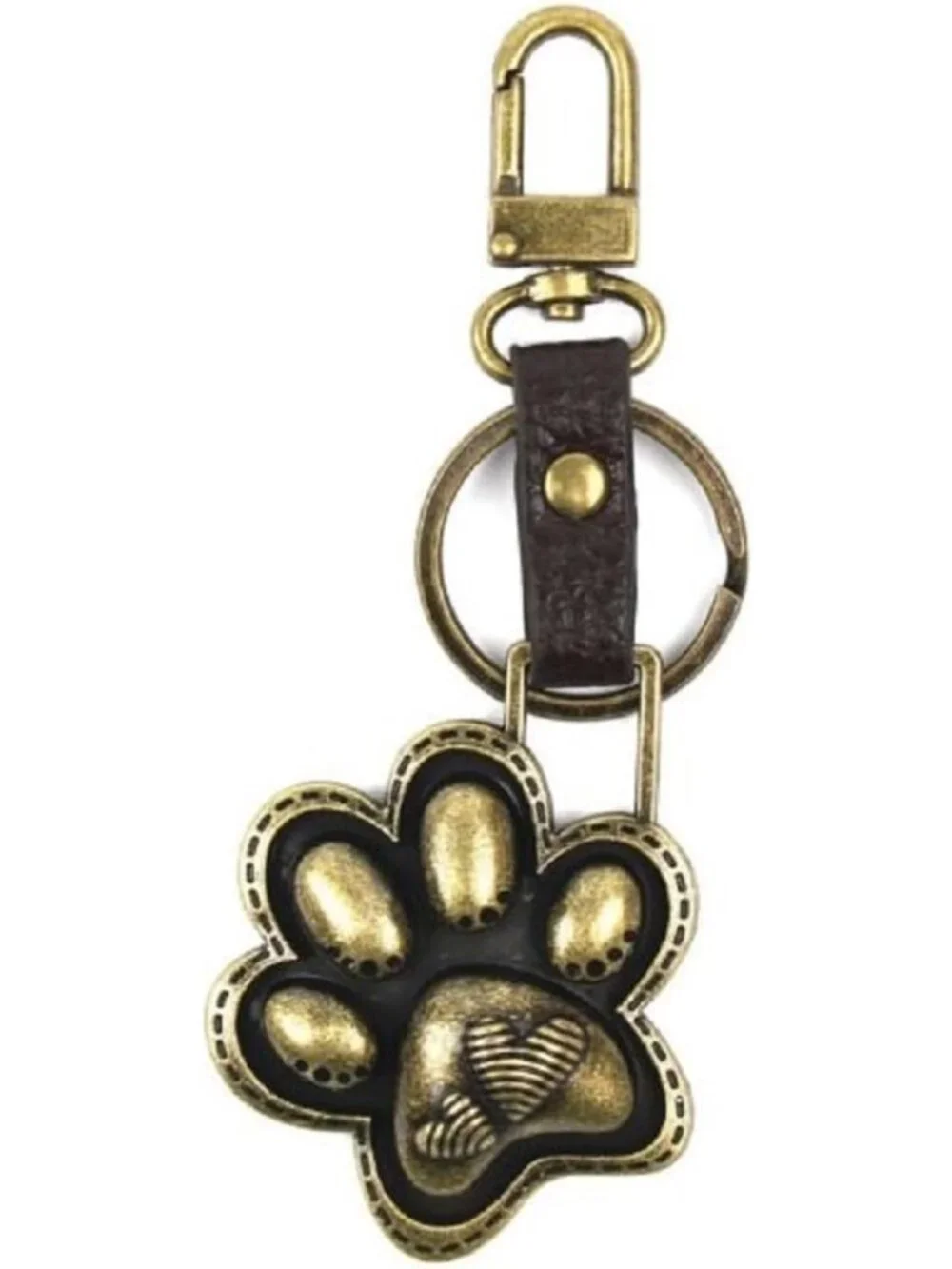 Charming Cat & Dog Paw Print Key Chain Purse Fob Charm - Cute Accessory for Bags